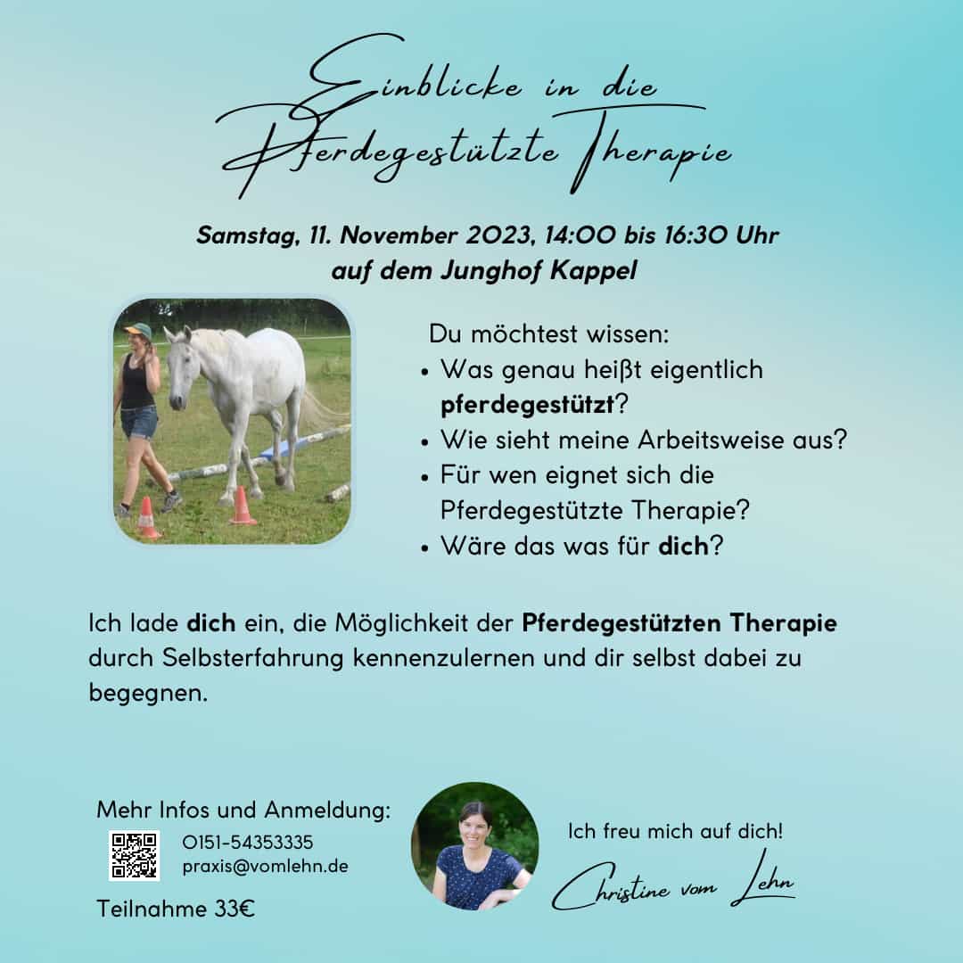 Einblicke in die Pferdegestützte Therapie am 11.11.2023